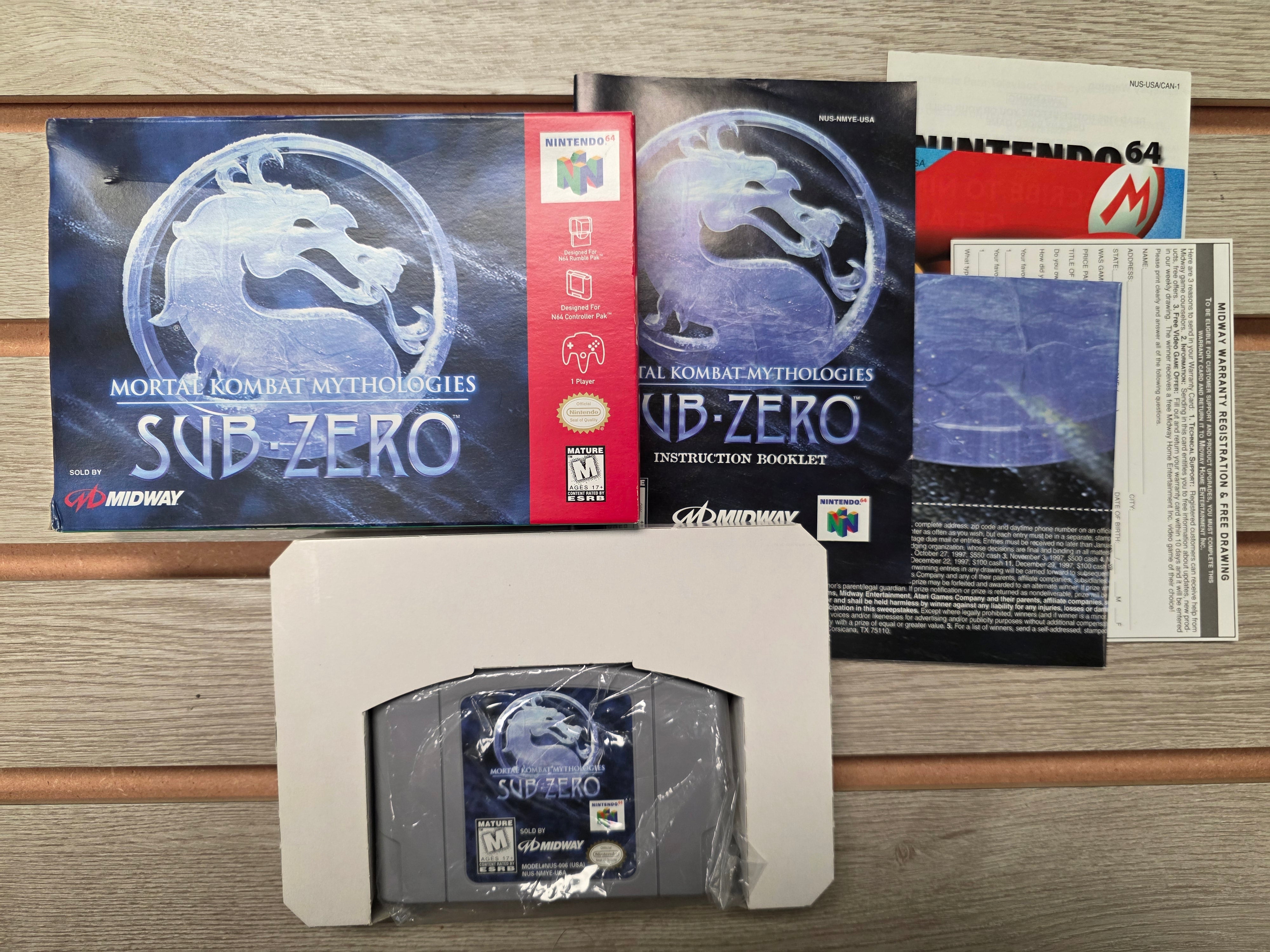 Mortal Kombat Mythologies Sub Zero - Nintendo 64 N64 - Complete In