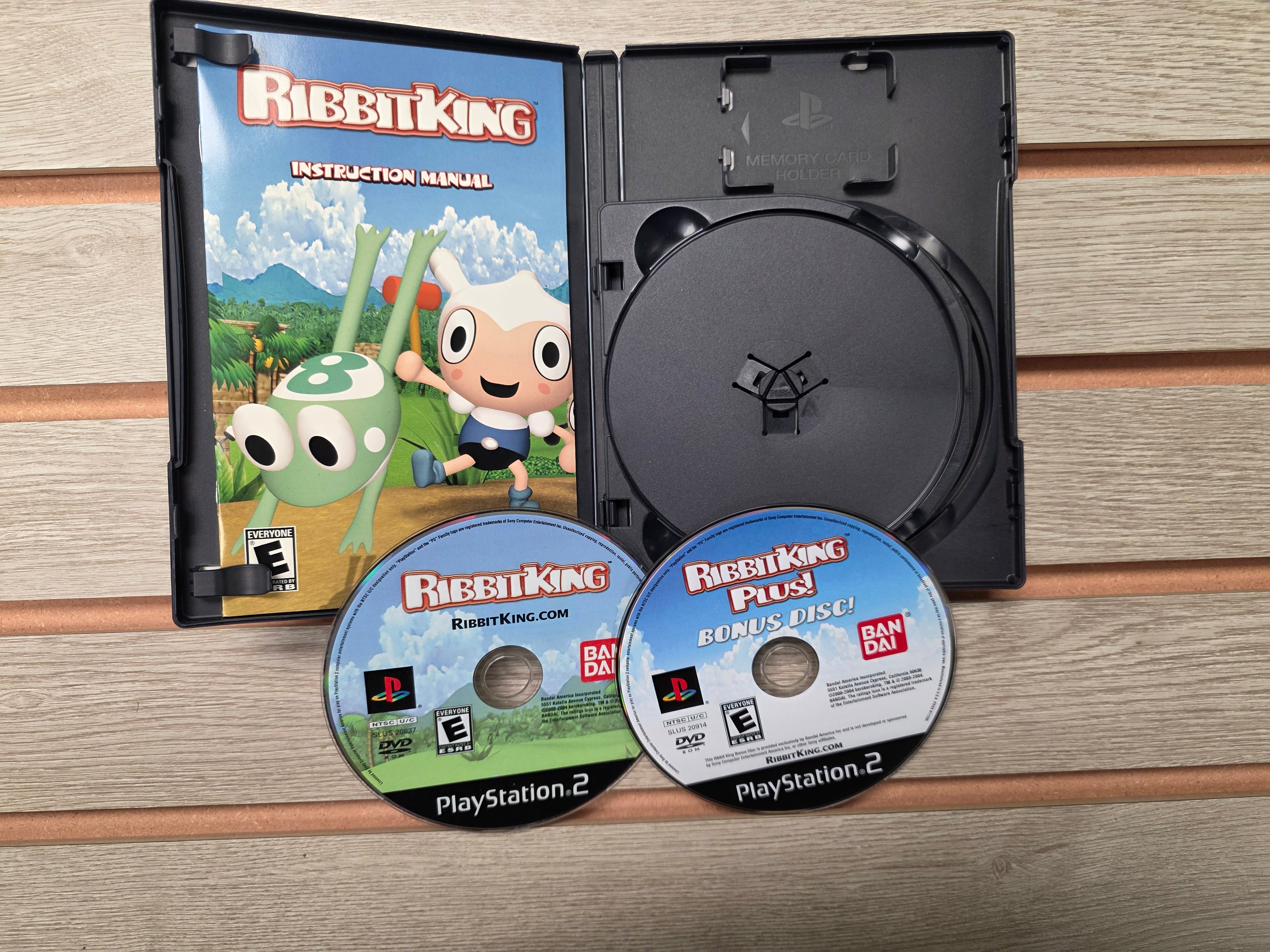 Ribbit King for PS2, Disk, Case, Manual, and Bonus Disk